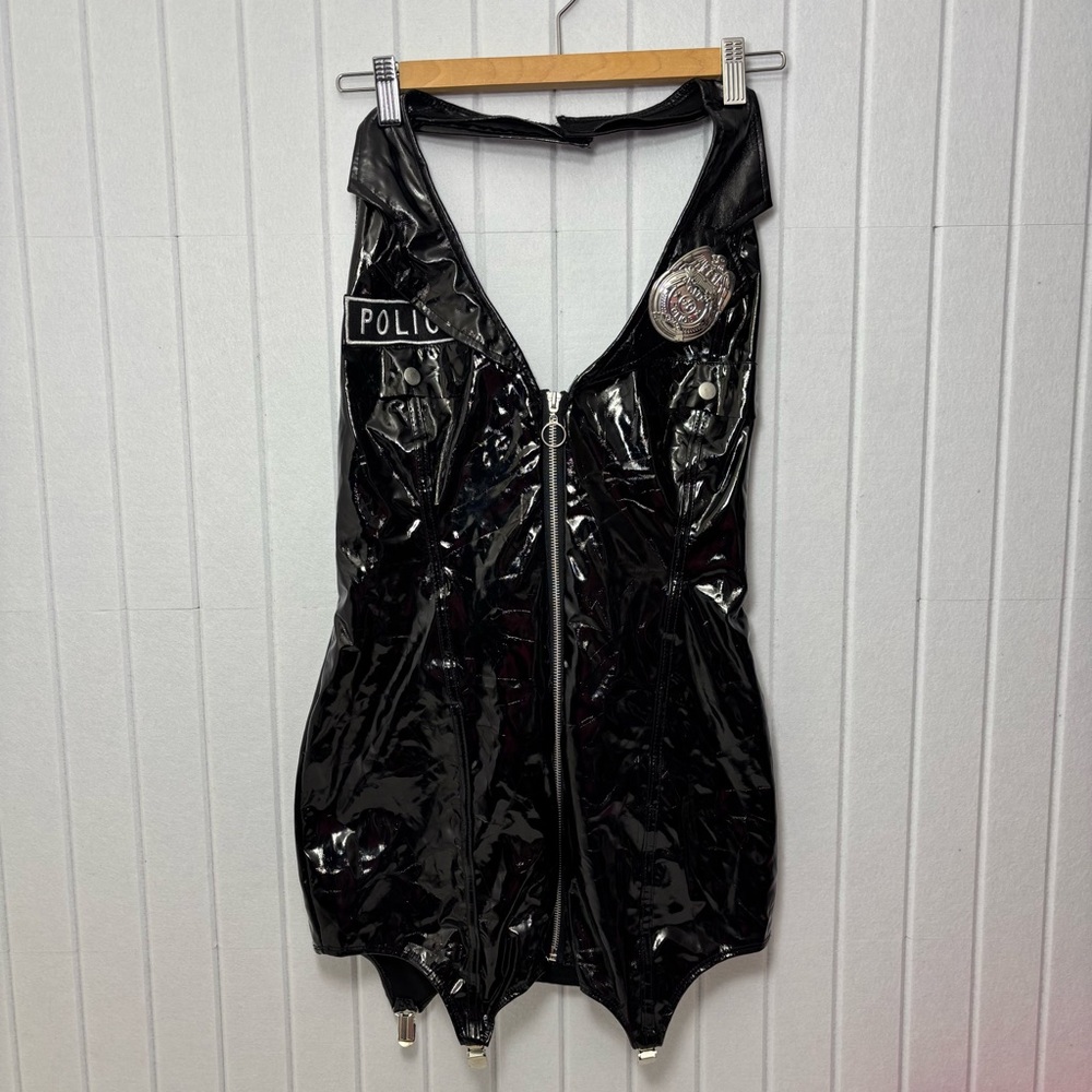 Spirit Shiny Black Police Bodysuit Size M - Picture 2 of 7